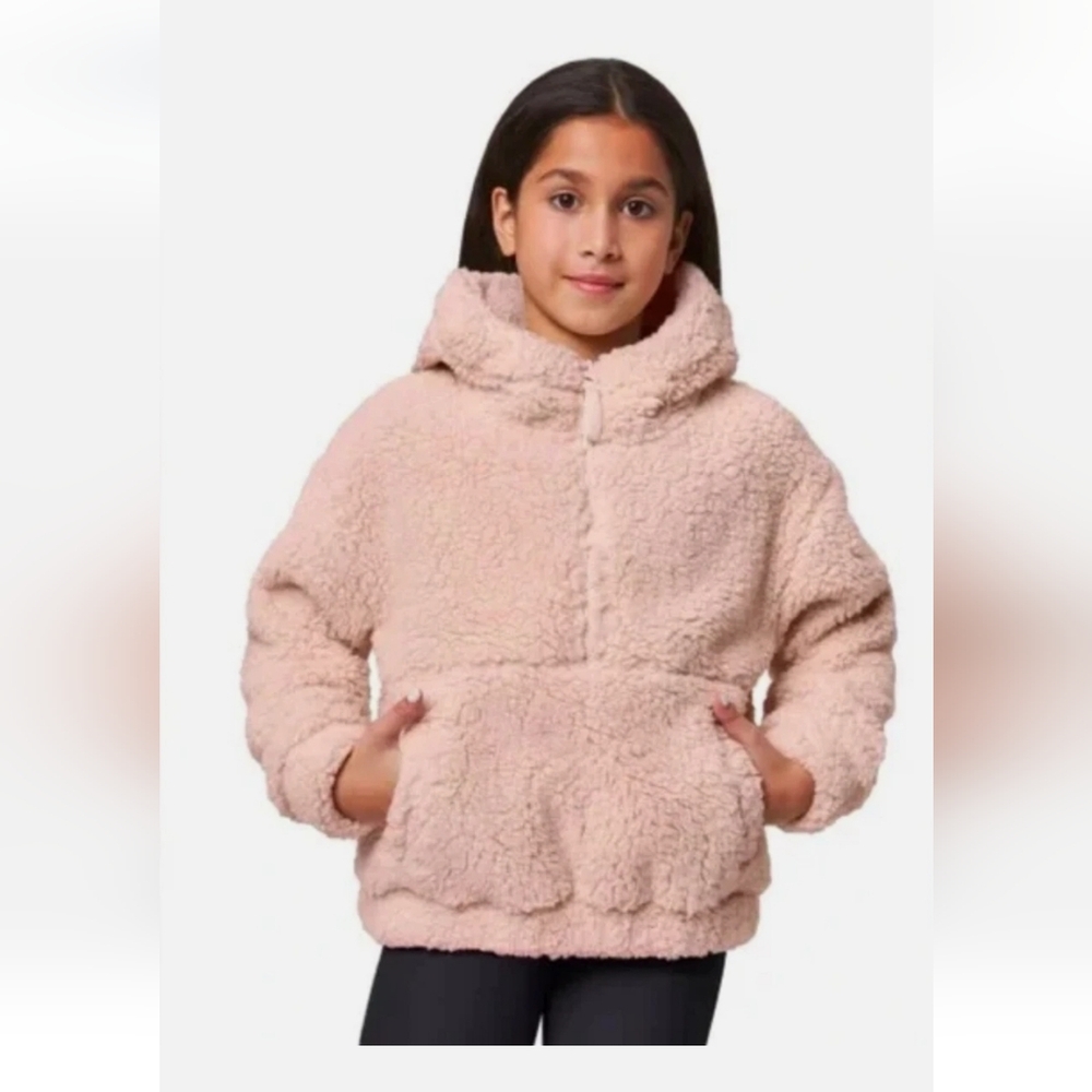 Mondetta Hoodie Youth Girls 14/16Fleece Cozy  Sherpa Light Pink
